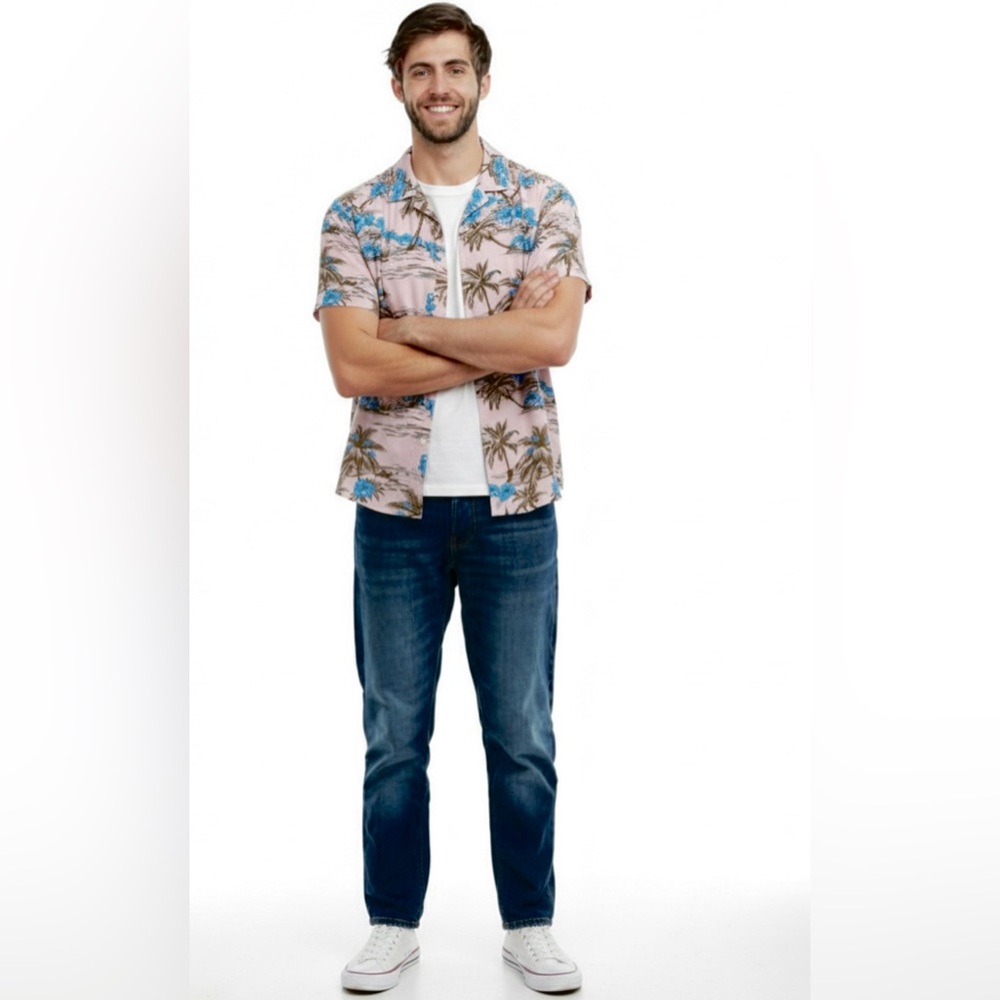 Tropical pink/Blue Floral Men's Shirt